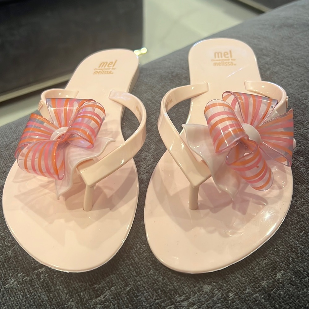 Mel by Melissa Pink Bow Flip Flops